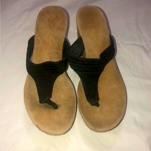 UGG Black Wedge Sandals. Size 8.